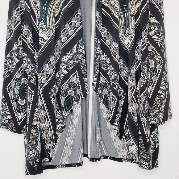 Chico's Travelers Open Front Cardigan Size 3 US 16/18 (XL) Abstract Print Artsy - Picture 3 of 10